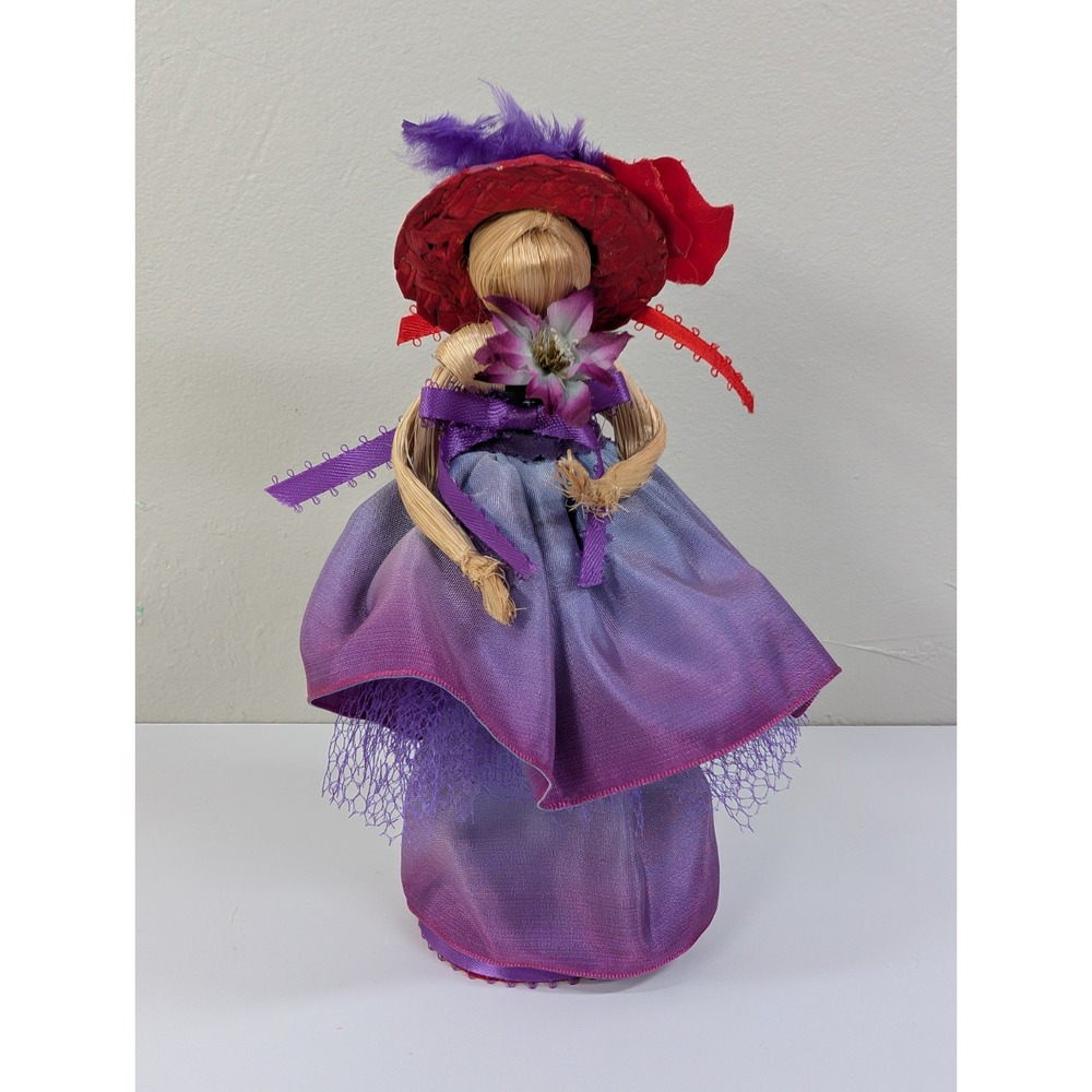 Rare VTG Jute Little FacelessRed Hat‎ Witch Handmade Doll 7" by Audrey Sands